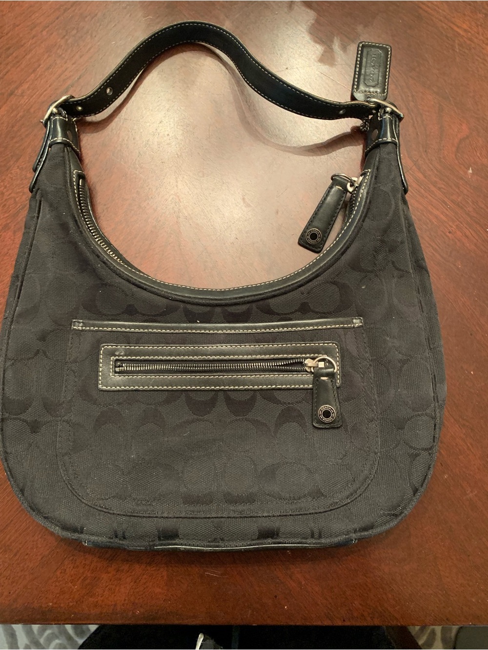 Coach Black Signature Jacquard Shoulder Bag - Women